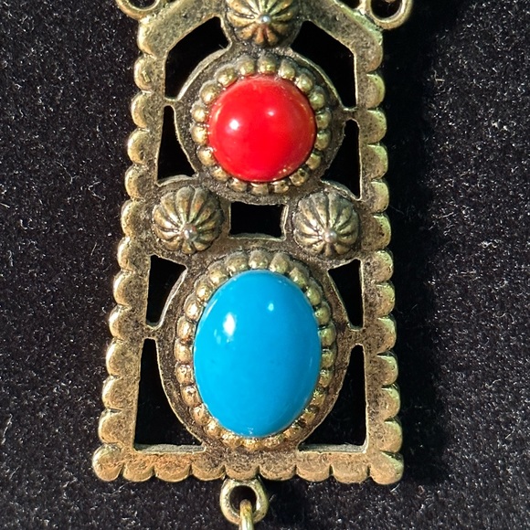 Vintage {untested} Statement Necklace Native American/Egyptian - Picture 5 of 13